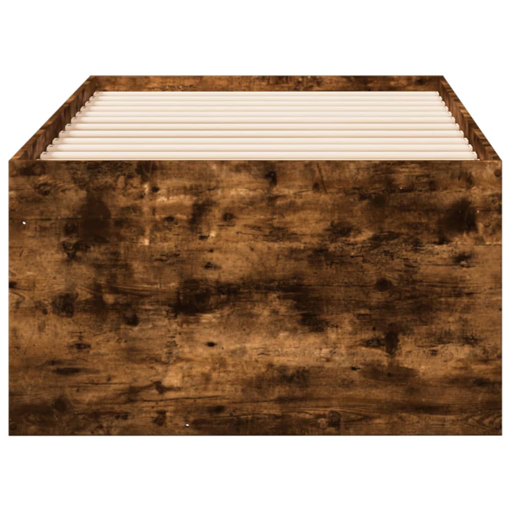 Slaapbank met lades 90x190 cm bewerkt hout gerookt eikenkleurig