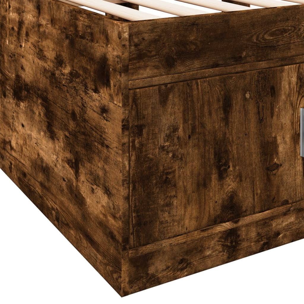 Slaapbank met lades 90x190 cm bewerkt hout gerookt eikenkleurig Bedden & bedframes | Creëer jouw Trendy Thuis | Gratis bezorgd & Retour | Trendy.nl