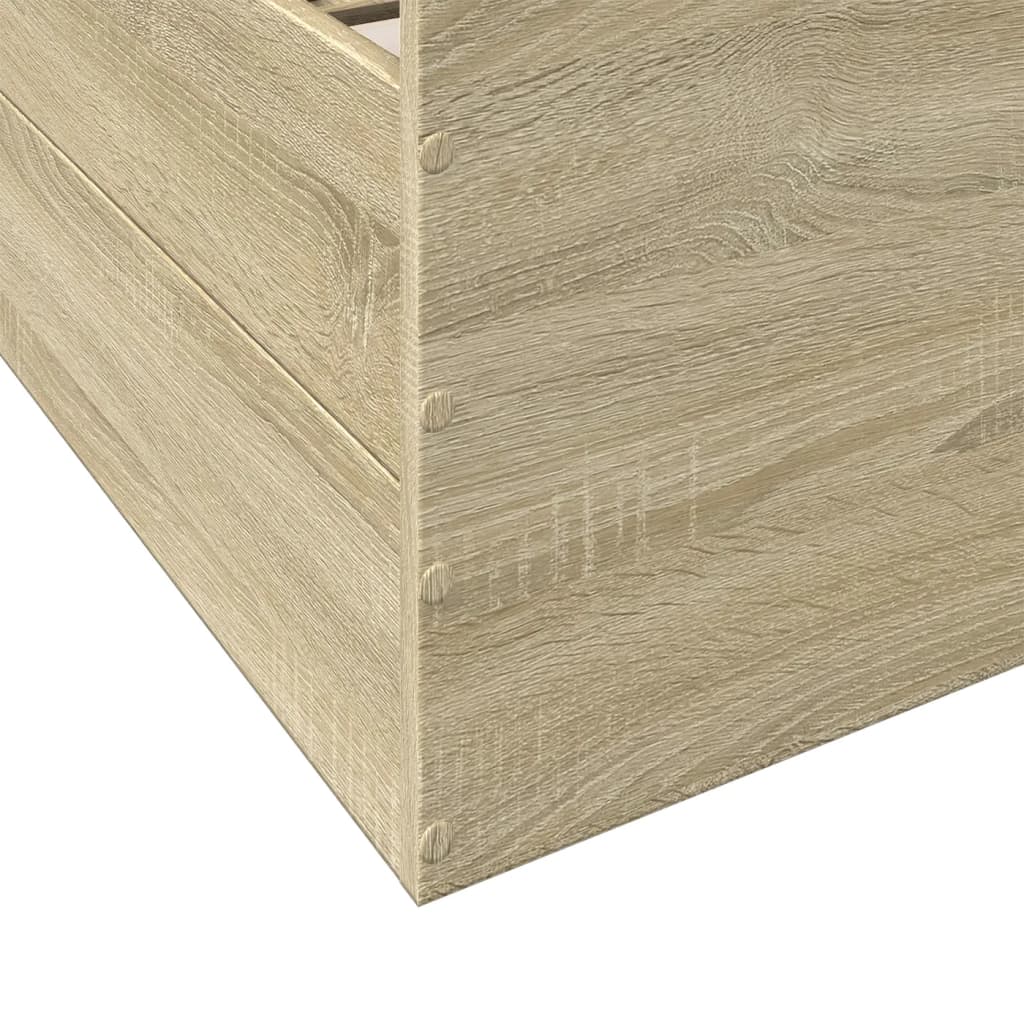 Bedframe met lades bewerkt hout sonoma eikenkleurig 200x200 cm Bedden & bedframes | Creëer jouw Trendy Thuis | Gratis bezorgd & Retour | Trendy.nl