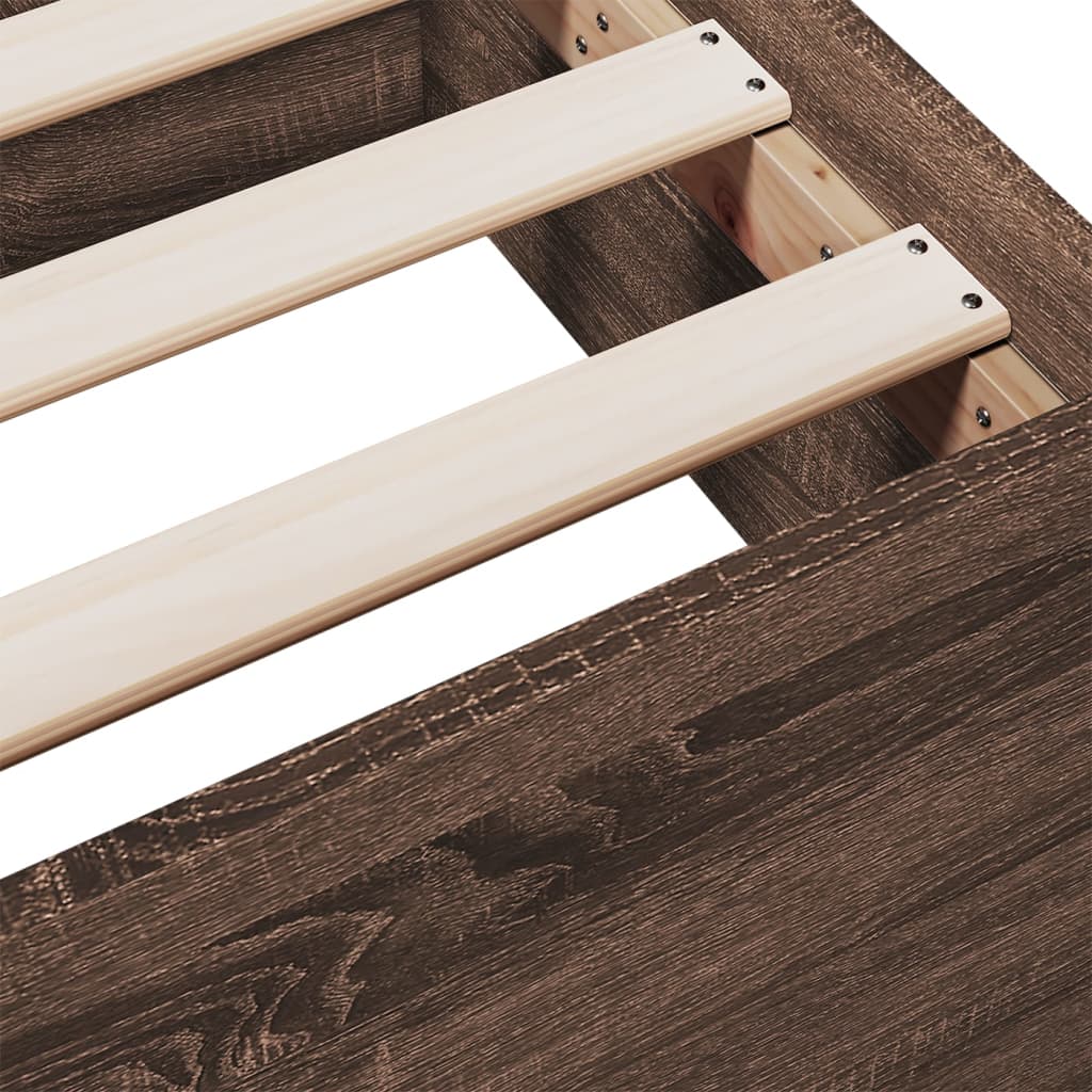 Bedframe met lades bewerkt hout bruin eikenkleur 100x200 cm Bedden & bedframes | Creëer jouw Trendy Thuis | Gratis bezorgd & Retour | Trendy.nl