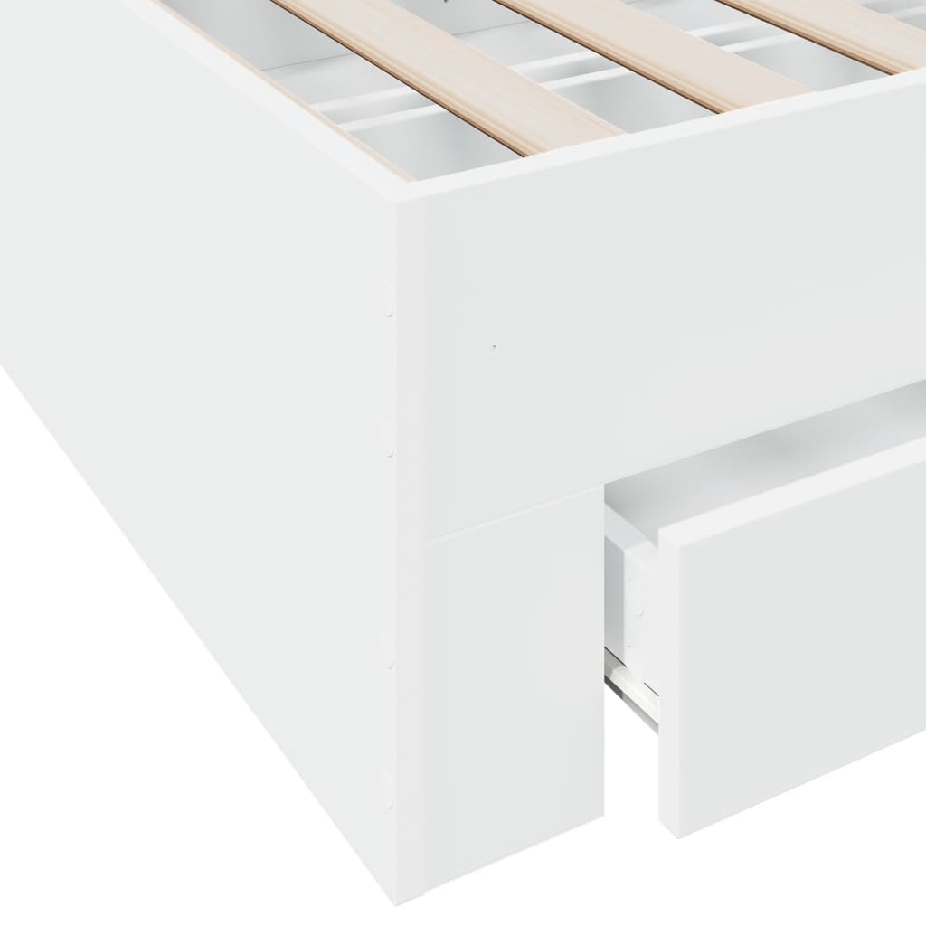 Bedframe met lades bewerkt hout wit 180x200 cm Bedden & bedframes | Creëer jouw Trendy Thuis | Gratis bezorgd & Retour | Trendy.nl