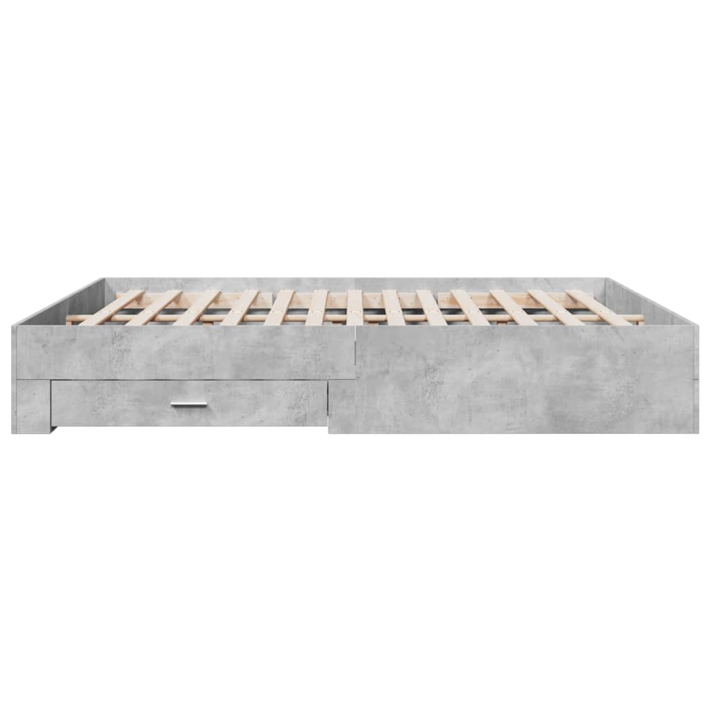 Bedframe met lades bewerkt hout betongrijs 180x200 cm Bedden & bedframes | Creëer jouw Trendy Thuis | Gratis bezorgd & Retour | Trendy.nl