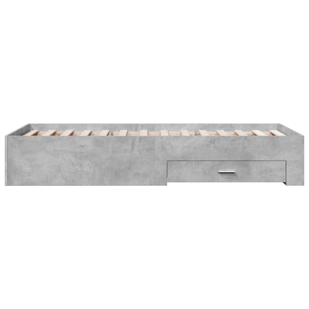 Bedframe met lades bewerkt hout betongrijs 100x200 cm Bedden & bedframes | Creëer jouw Trendy Thuis | Gratis bezorgd & Retour | Trendy.nl