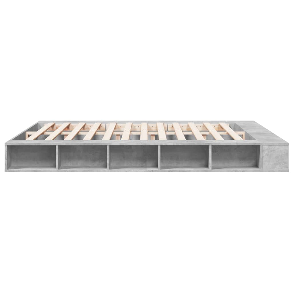 Bedframe bewerkt hout betongrijs 200x200 cm Bedden & bedframes | Creëer jouw Trendy Thuis | Gratis bezorgd & Retour | Trendy.nl