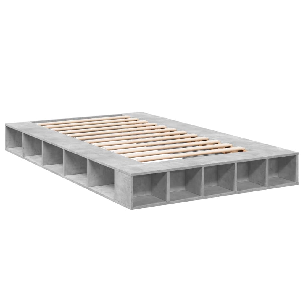 Bedframe bewerkt hout betongrijs 120x200 cm Bedden & bedframes | Creëer jouw Trendy Thuis | Gratis bezorgd & Retour | Trendy.nl