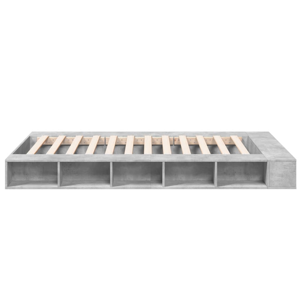 Bedframe bewerkt hout betongrijs 120x200 cm Bedden & bedframes | Creëer jouw Trendy Thuis | Gratis bezorgd & Retour | Trendy.nl