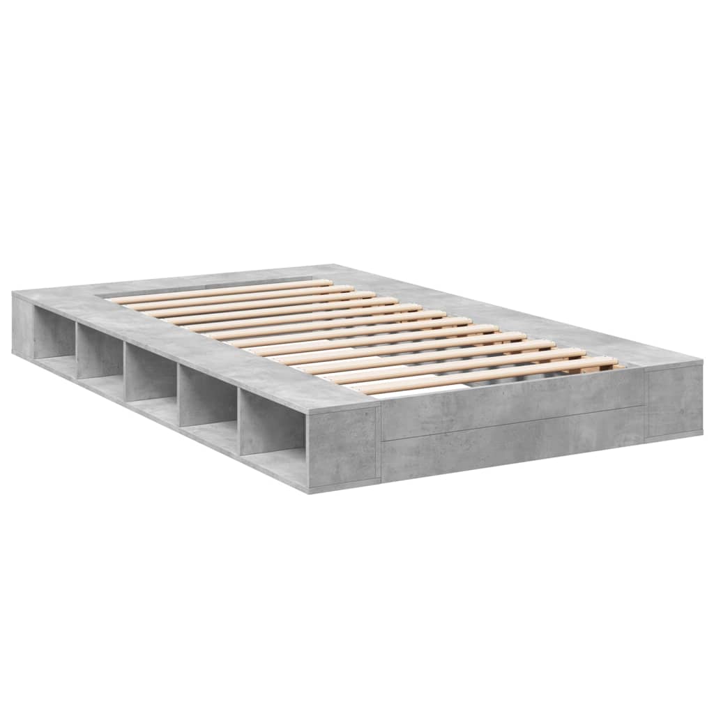 Bedframe bewerkt hout betongrijs 120x200 cm Bedden & bedframes | Creëer jouw Trendy Thuis | Gratis bezorgd & Retour | Trendy.nl