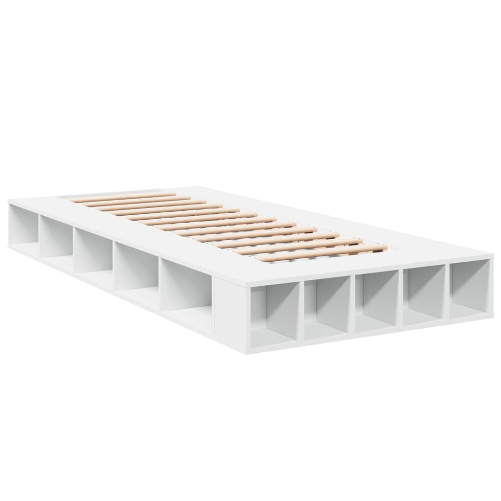 Bedframe bewerkt hout wit 90x190 cm Bedden & bedframes | Creëer jouw Trendy Thuis | Gratis bezorgd & Retour | Trendy.nl