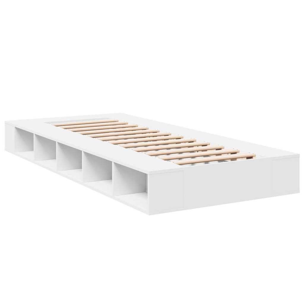 Bedframe bewerkt hout wit 90x190 cm Bedden & bedframes | Creëer jouw Trendy Thuis | Gratis bezorgd & Retour | Trendy.nl