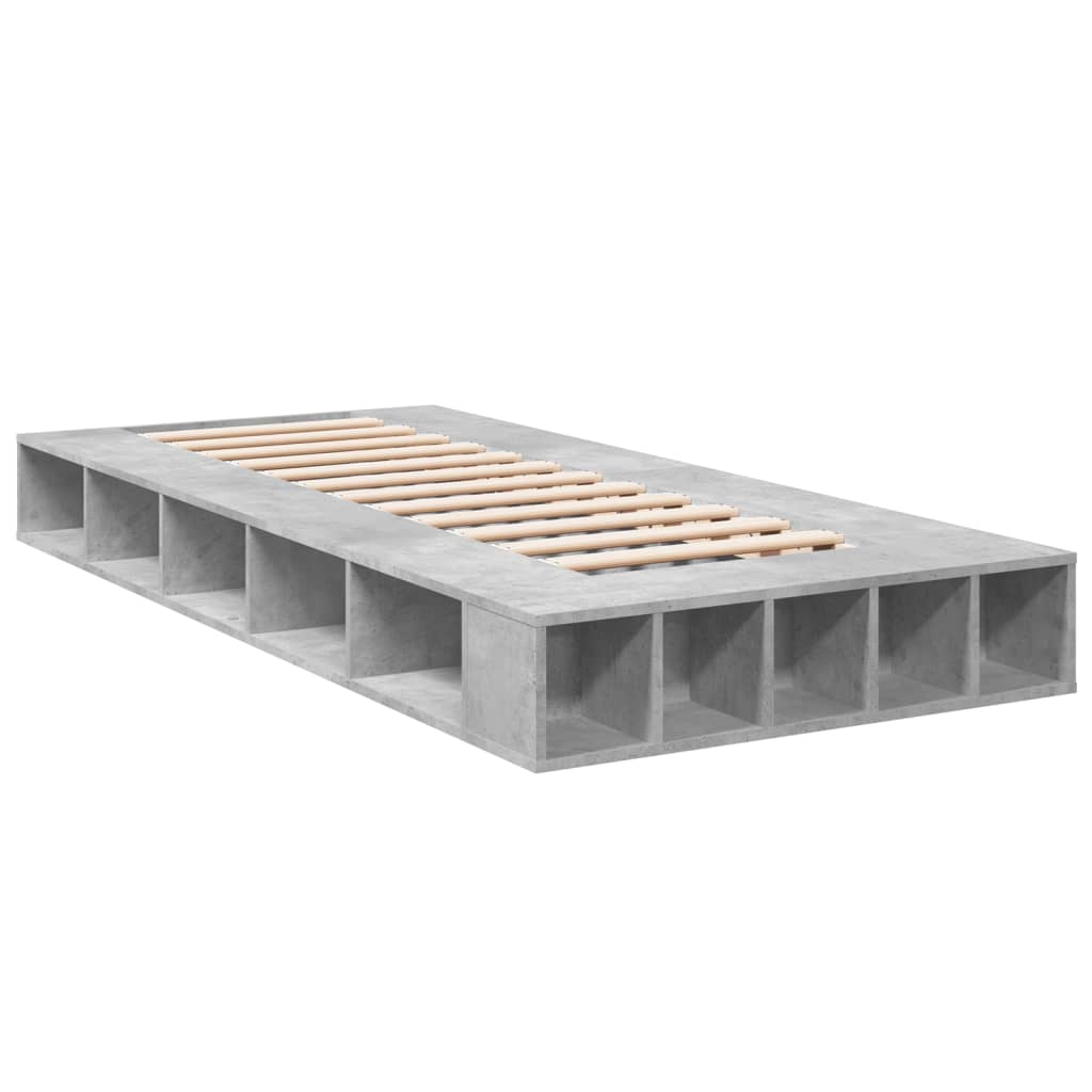 Bedframe bewerkt hout betongrijs 90x190 cm Bedden & bedframes | Creëer jouw Trendy Thuis | Gratis bezorgd & Retour | Trendy.nl