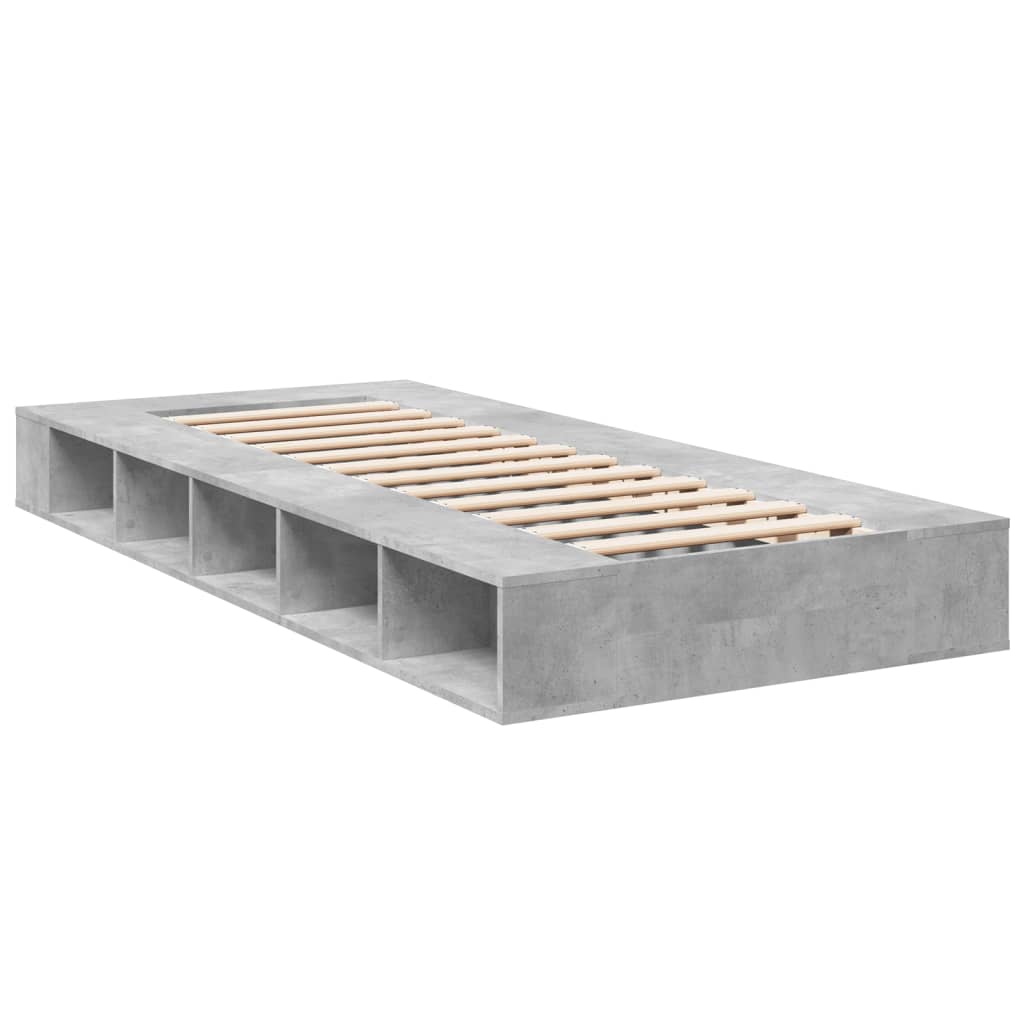 Bedframe bewerkt hout betongrijs 90x190 cm Bedden & bedframes | Creëer jouw Trendy Thuis | Gratis bezorgd & Retour | Trendy.nl