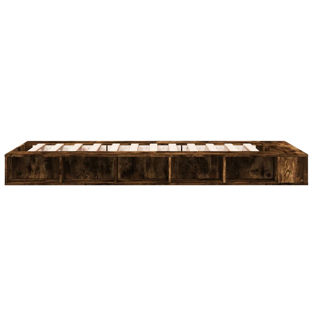 Bedframe bewerkt hout gerookt eikenkleurig 90x190 cm Bedden & bedframes | Creëer jouw Trendy Thuis | Gratis bezorgd & Retour | Trendy.nl