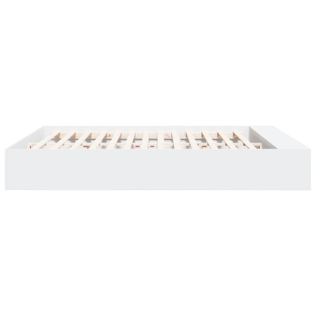 Bedframe massief hout wit 200x200 cm Bedden & bedframes | Creëer jouw Trendy Thuis | Gratis bezorgd & Retour | Trendy.nl