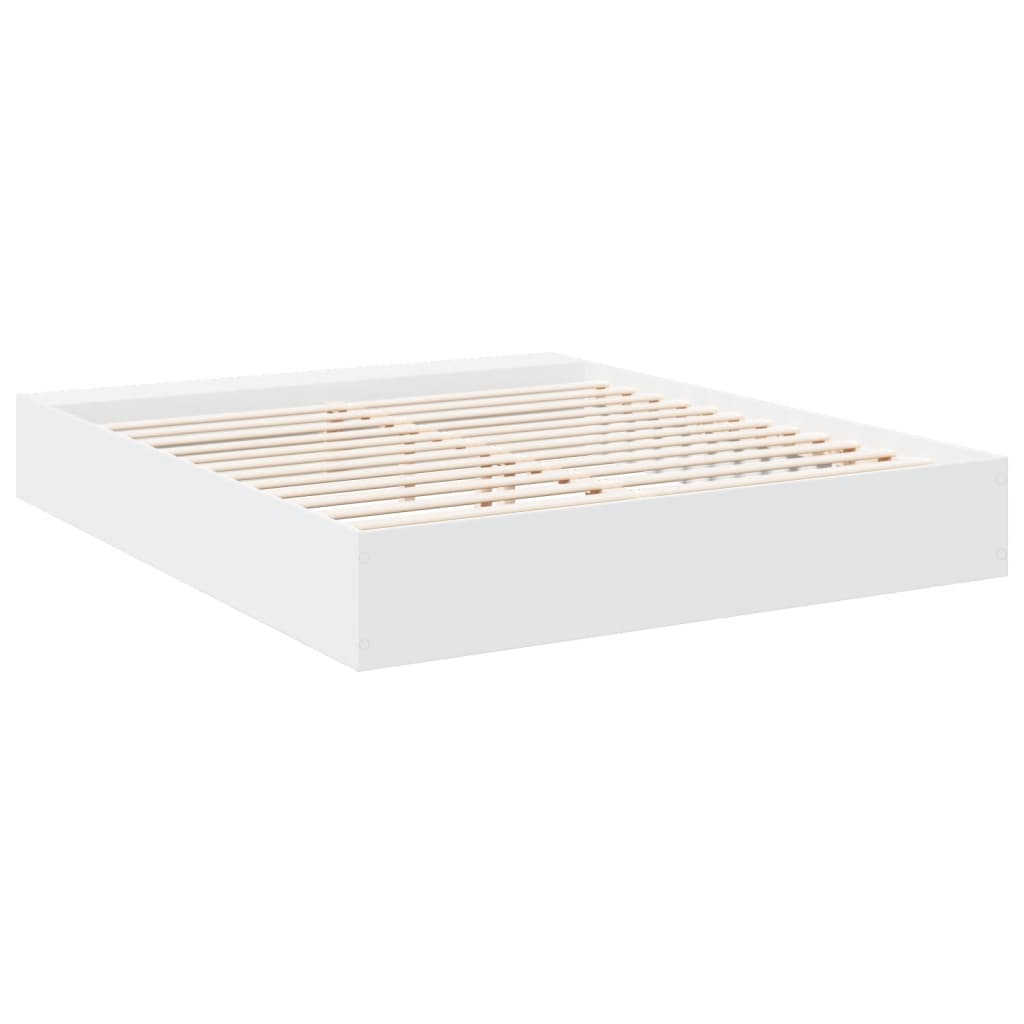 Bedframe massief hout wit 200x200 cm Bedden & bedframes | Creëer jouw Trendy Thuis | Gratis bezorgd & Retour | Trendy.nl