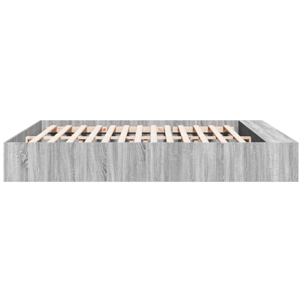 Bedframe bewerkt hout grijs sonoma eikenkleurig 200x200 cm Bedden & bedframes | Creëer jouw Trendy Thuis | Gratis bezorgd & Retour | Trendy.nl