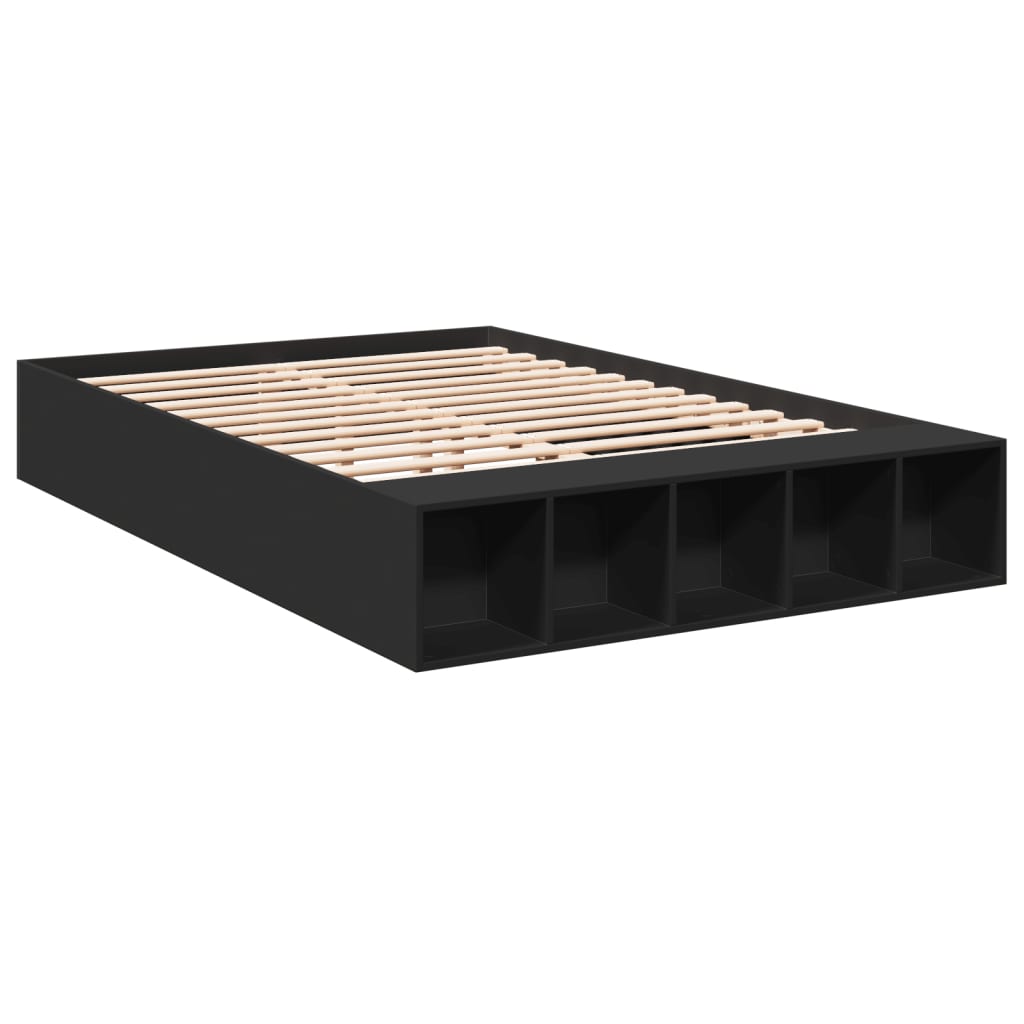 Bedframe bewerkt hout zwart 120x200 cm Bedden & bedframes | Creëer jouw Trendy Thuis | Gratis bezorgd & Retour | Trendy.nl