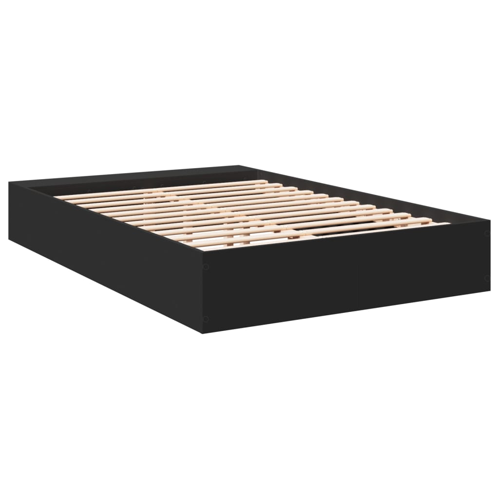 Bedframe bewerkt hout zwart 120x200 cm Bedden & bedframes | Creëer jouw Trendy Thuis | Gratis bezorgd & Retour | Trendy.nl