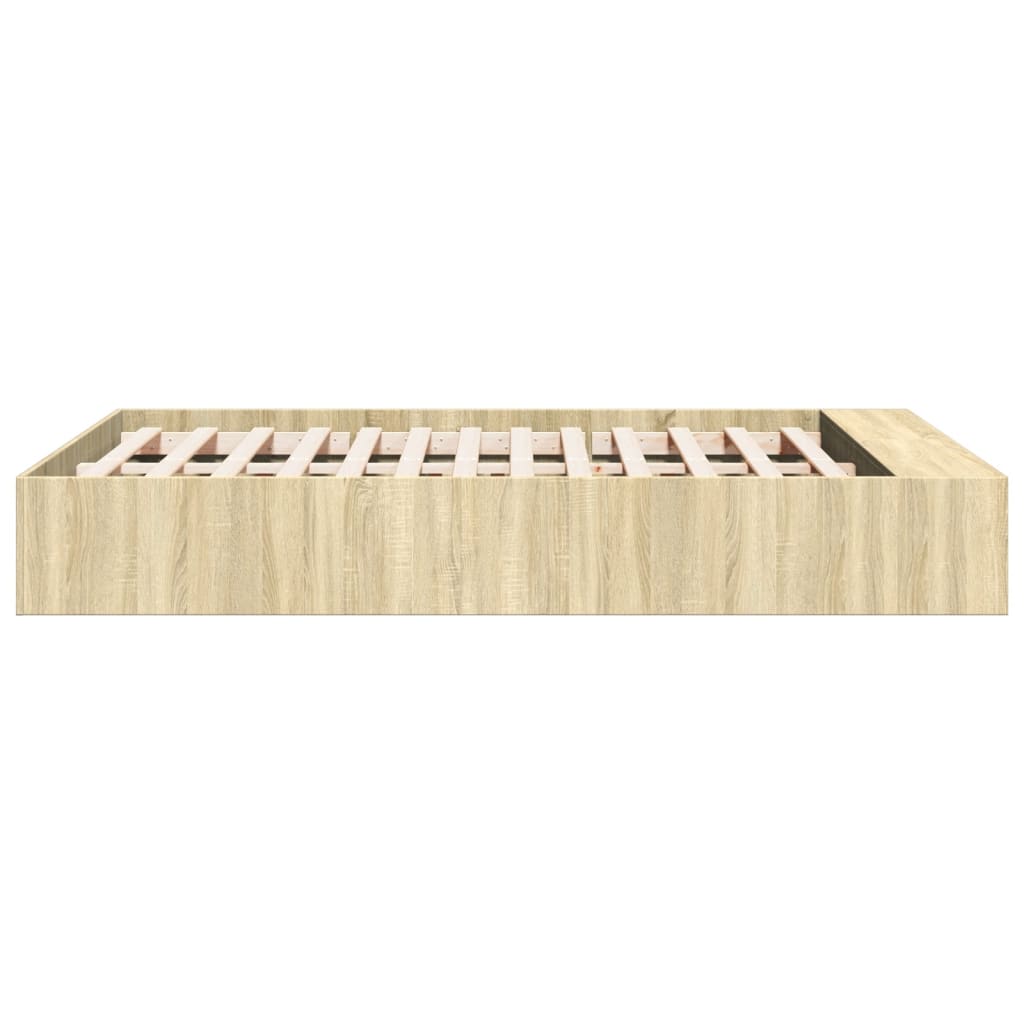 Bedframe bewerkt hout sonoma eikenkleurig 120x200 cm Bedden & bedframes | Creëer jouw Trendy Thuis | Gratis bezorgd & Retour | Trendy.nl