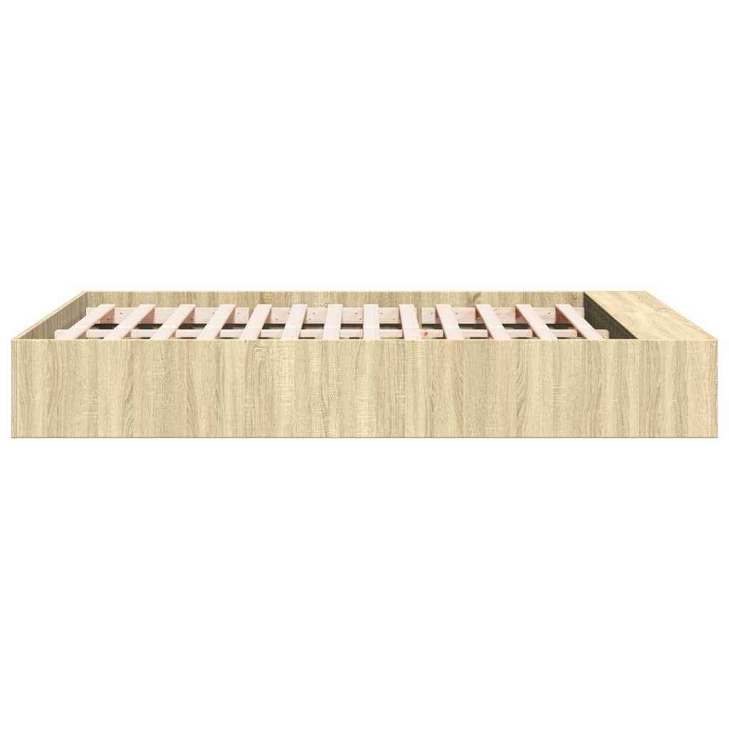 Bedframe bewerkt hout sonoma eikenkleurig 90x190 cm Bedden & bedframes | Creëer jouw Trendy Thuis | Gratis bezorgd & Retour | Trendy.nl