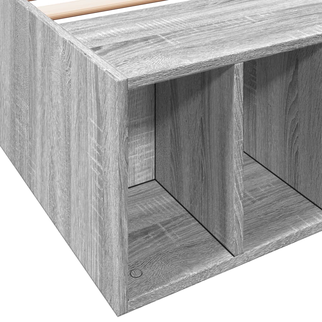 Bedframe bewerkt hout grijs sonoma eikenkleurig 90x200 cm Bedden & bedframes | Creëer jouw Trendy Thuis | Gratis bezorgd & Retour | Trendy.nl