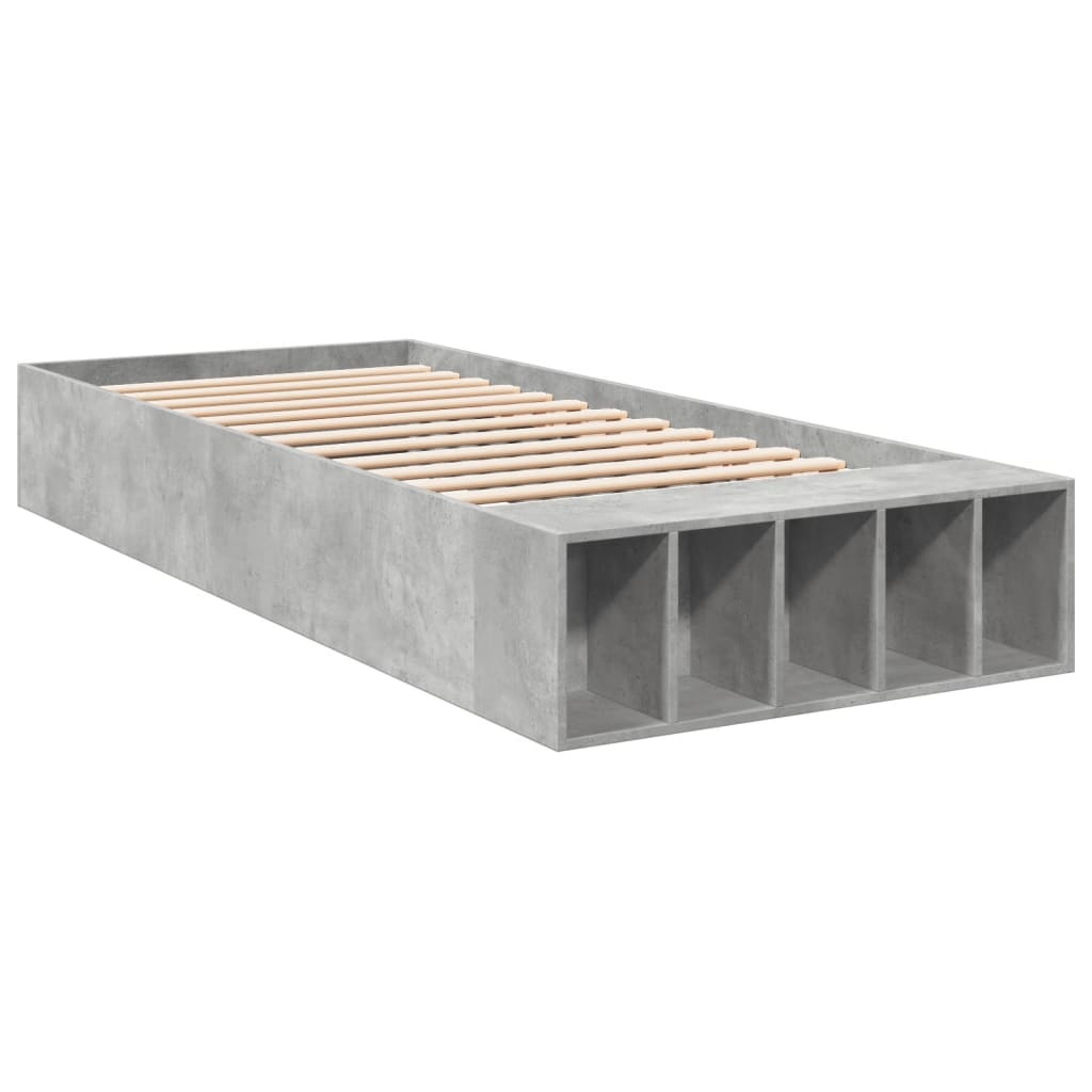 Bedframe bewerkt hout betongrijs 90x190 cm Bedden & bedframes | Creëer jouw Trendy Thuis | Gratis bezorgd & Retour | Trendy.nl