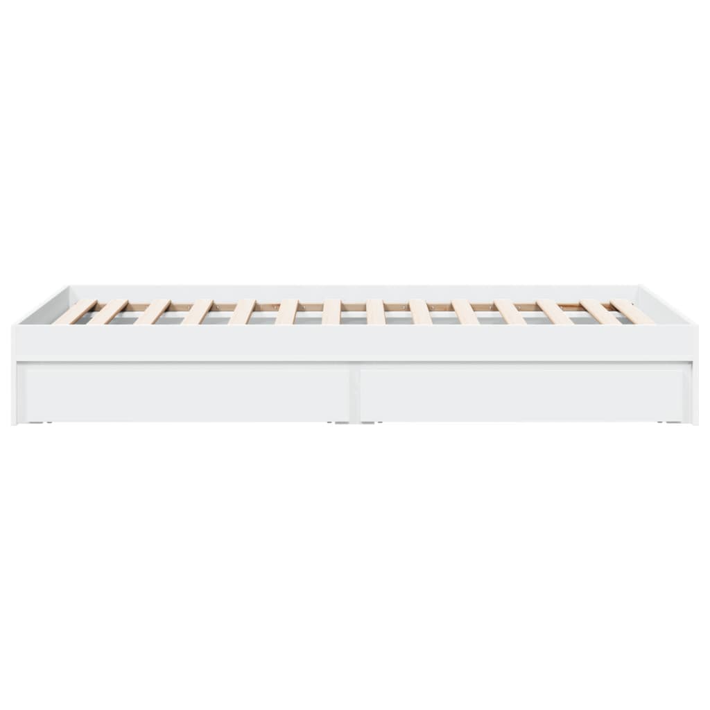 Bedframe met lades bewerkt hout wit 90x190 cm Bedden & bedframes | Creëer jouw Trendy Thuis | Gratis bezorgd & Retour | Trendy.nl