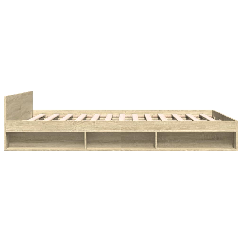 Bedframe met lades bewerkt hout sonoma eikenkleurig 150x200 cm Bedden & bedframes | Creëer jouw Trendy Thuis | Gratis bezorgd & Retour | Trendy.nl