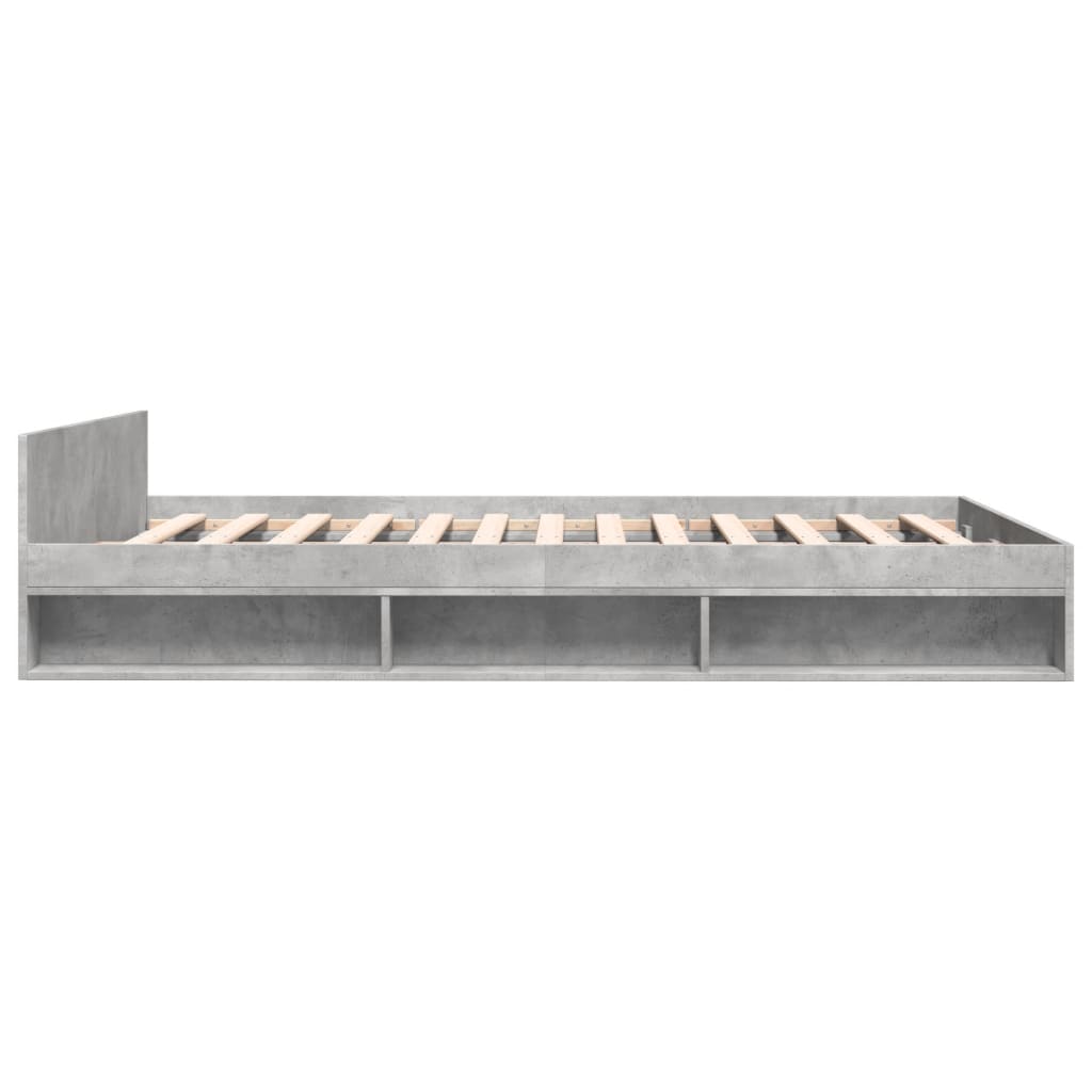 Bedframe met lades bewerkt hout betongrijs 150x200 cm Bedden & bedframes | Creëer jouw Trendy Thuis | Gratis bezorgd & Retour | Trendy.nl