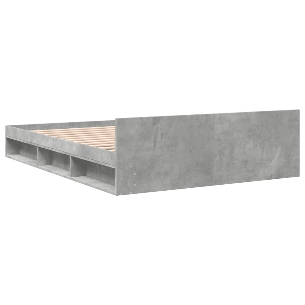 Bedframe met lades bewerkt hout betongrijs 150x200 cm Bedden & bedframes | Creëer jouw Trendy Thuis | Gratis bezorgd & Retour | Trendy.nl