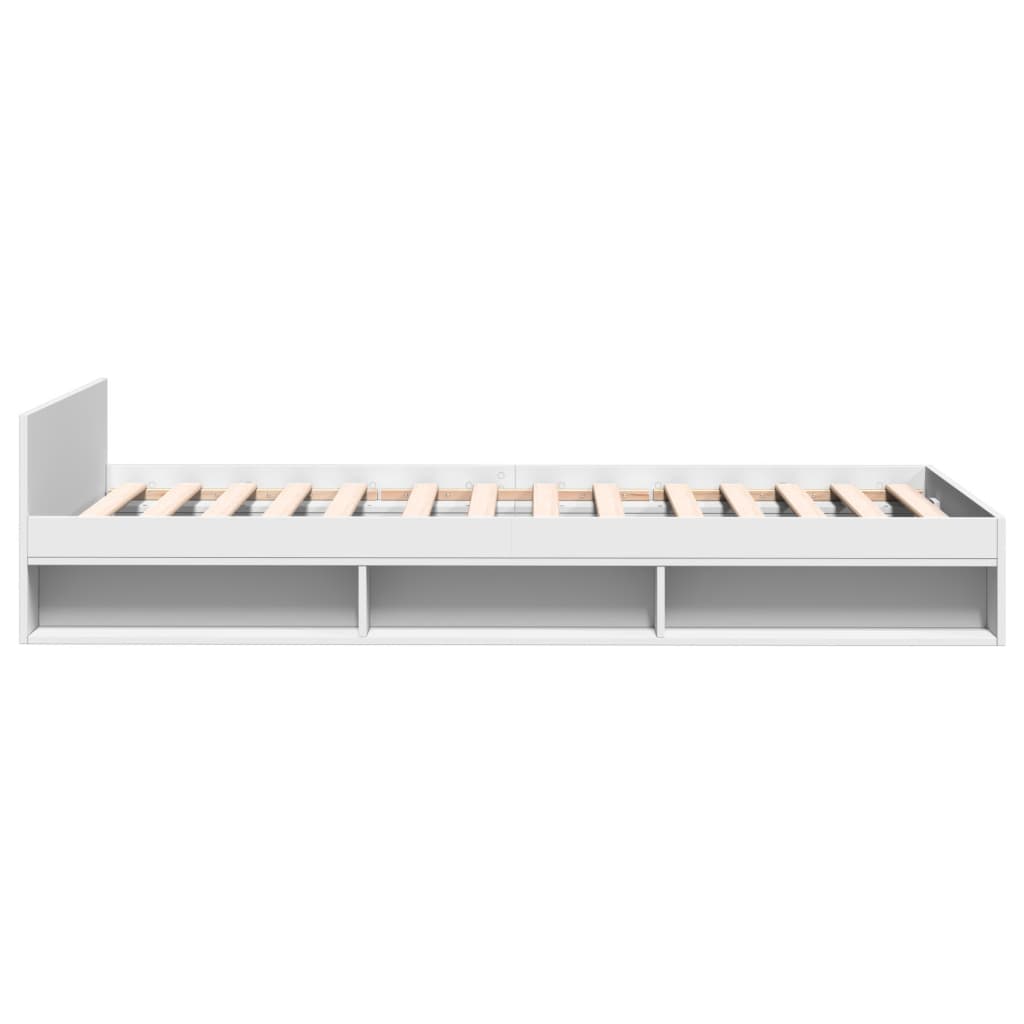 Bedframe met lade bewerkt hout wit 90x190 cm Bedden & bedframes | Creëer jouw Trendy Thuis | Gratis bezorgd & Retour | Trendy.nl