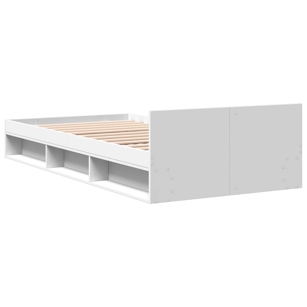 Bedframe met lade bewerkt hout wit 90x190 cm Bedden & bedframes | Creëer jouw Trendy Thuis | Gratis bezorgd & Retour | Trendy.nl