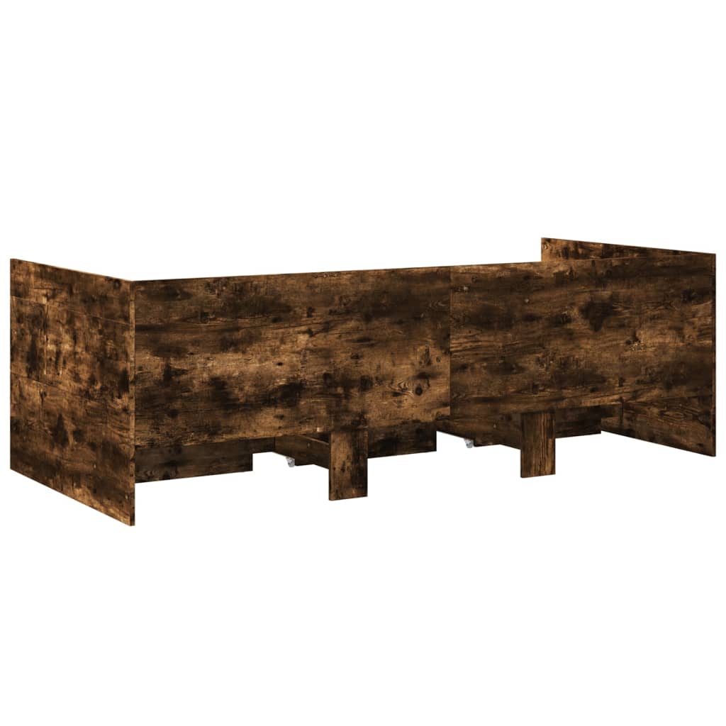 Slaapbank met lades 90x190 cm bewerkt hout gerookt eikenkleurig Bedden & bedframes | Creëer jouw Trendy Thuis | Gratis bezorgd & Retour | Trendy.nl