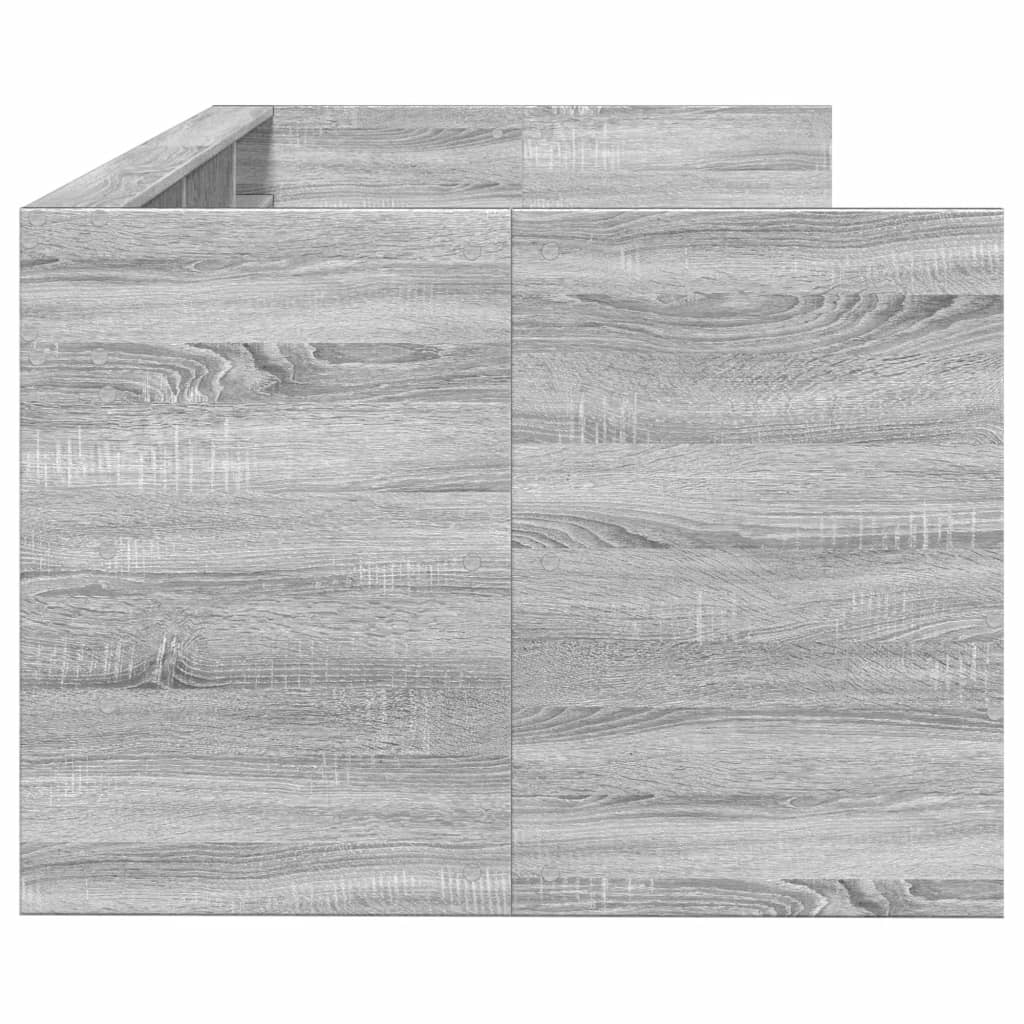 Slaapbank met lades 90x200 cm bewerkt hout grijs sonoma eiken
