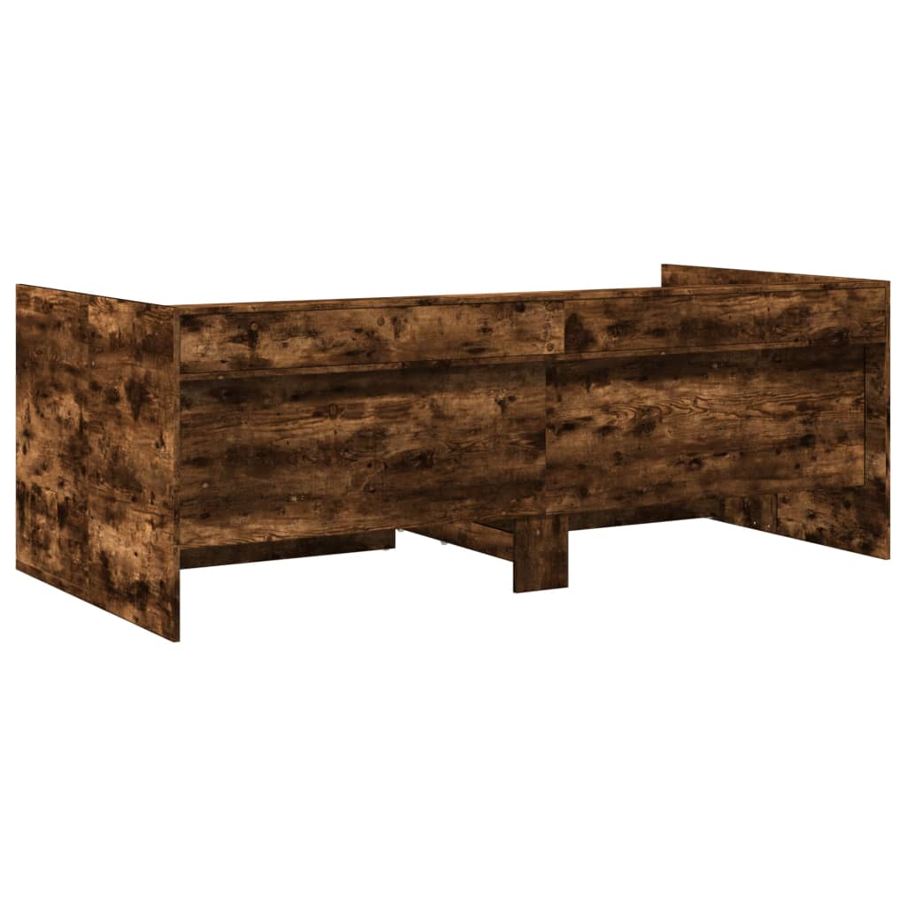 Slaapbank met lades 90x190 cm bewerkt hout gerookt eikenkleurig Bedden & bedframes | Creëer jouw Trendy Thuis | Gratis bezorgd & Retour | Trendy.nl