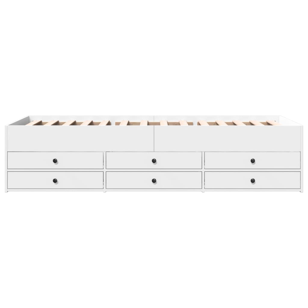 Slaapbank met lades 90x190 cm bewerkt hout wit Bedden & bedframes | Creëer jouw Trendy Thuis | Gratis bezorgd & Retour | Trendy.nl