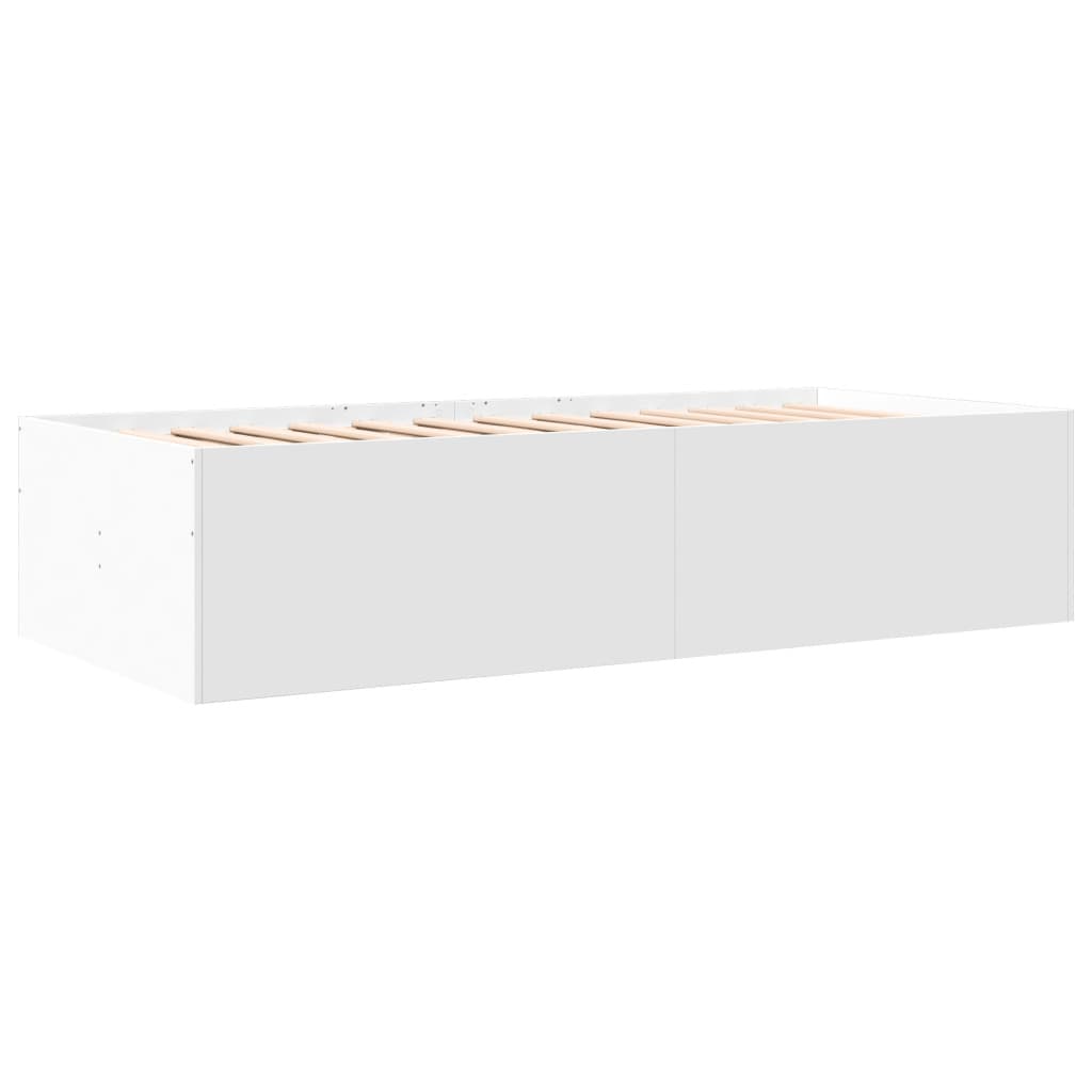 Slaapbank met lades 90x190 cm bewerkt hout wit Bedden & bedframes | Creëer jouw Trendy Thuis | Gratis bezorgd & Retour | Trendy.nl