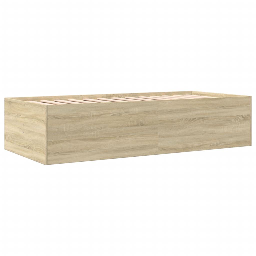 Slaapbank met lades 90x190 cm bewerkt hout sonoma eikenkleurig Bedden & bedframes | Creëer jouw Trendy Thuis | Gratis bezorgd & Retour | Trendy.nl