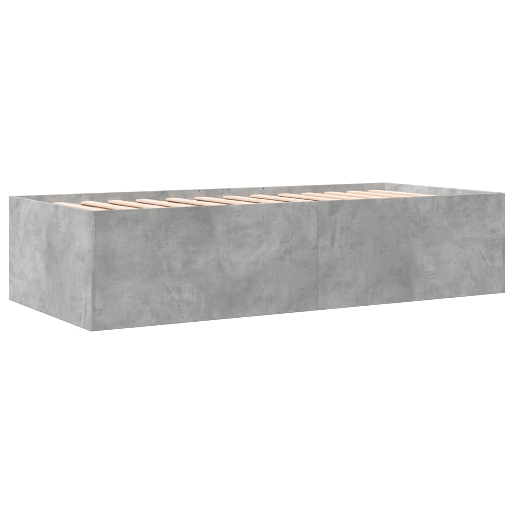 Slaapbank met lades 90x190 cm bewerkt hout betongrijs Bedden & bedframes | Creëer jouw Trendy Thuis | Gratis bezorgd & Retour | Trendy.nl