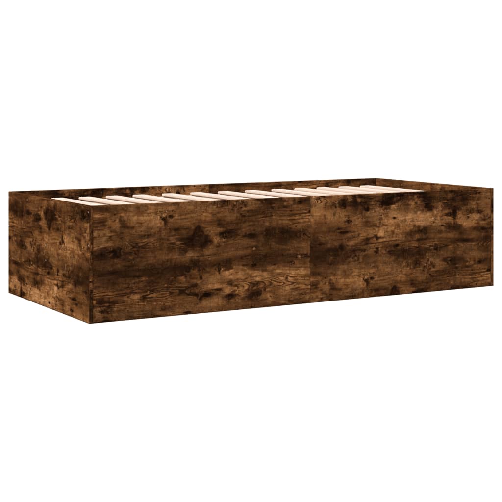 Slaapbank met lades 90x190 cm bewerkt hout gerookt eikenkleurig Bedden & bedframes | Creëer jouw Trendy Thuis | Gratis bezorgd & Retour | Trendy.nl