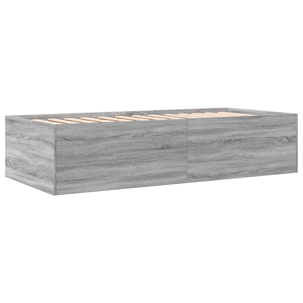 Slaapbank met lades 90x190 cm bewerkt hout grijs sonoma eiken Bedden & bedframes | Creëer jouw Trendy Thuis | Gratis bezorgd & Retour | Trendy.nl