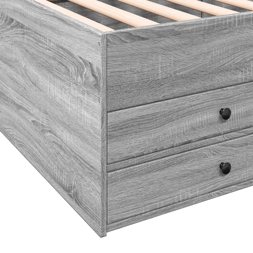 Slaapbank met lades 90x190 cm bewerkt hout grijs sonoma eiken Bedden & bedframes | Creëer jouw Trendy Thuis | Gratis bezorgd & Retour | Trendy.nl