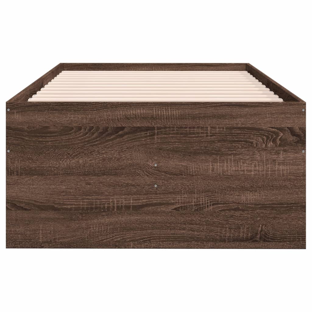 Slaapbank met lades 90x190 cm bewerkt hout bruin eikenkleurig Bedden & bedframes | Creëer jouw Trendy Thuis | Gratis bezorgd & Retour | Trendy.nl