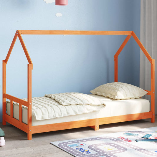 Kinderbedframe massief grenenhout wasbruin 90x190 cm Peuter- & kinderbedden | Creëer jouw Trendy Thuis | Gratis bezorgd & Retour | Trendy.nl