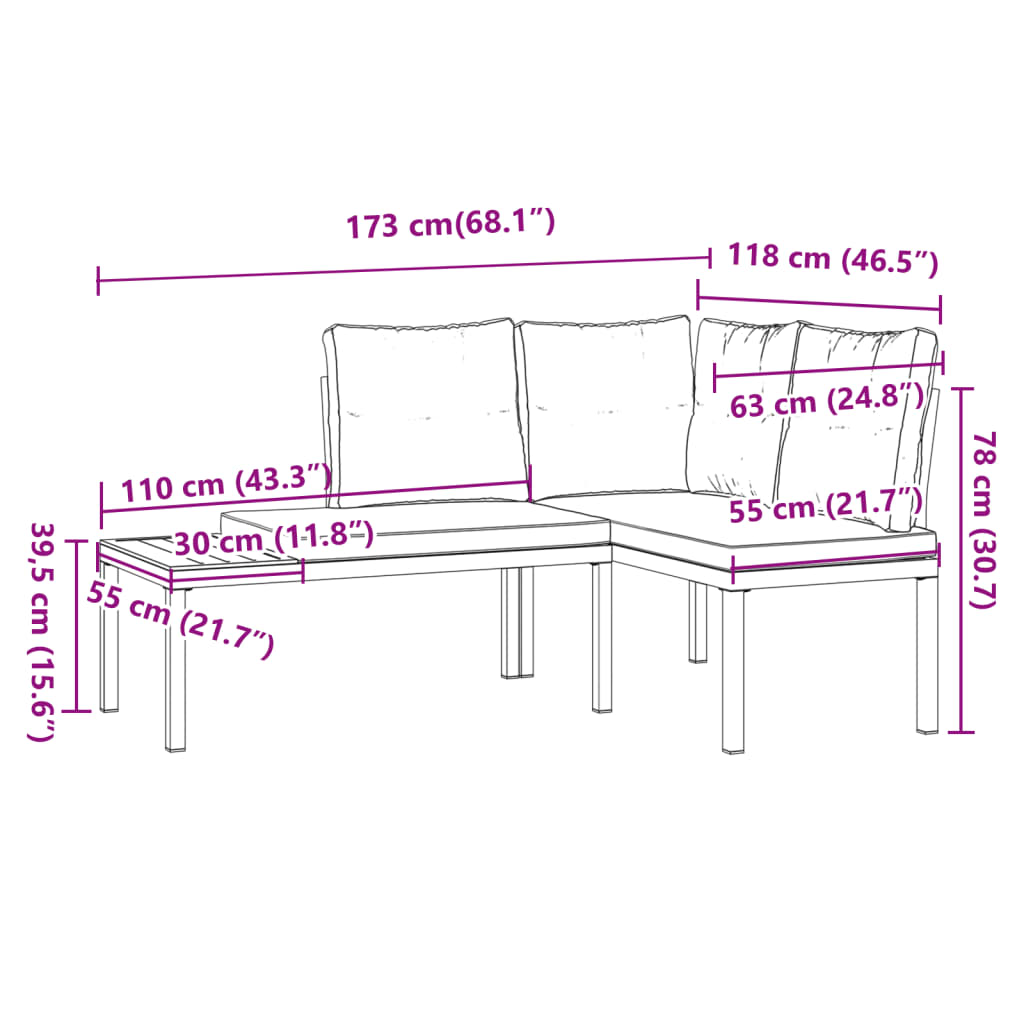 Tuinbanken met kussens 2 st gepoedercoat staal zwart Tuinbanken | Creëer jouw Trendy Thuis | Gratis bezorgd & Retour | Trendy.nl