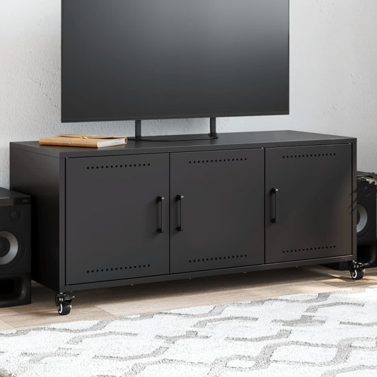 Tv-meubel 100,5x39x43,5 cm staal zwart Tv-meubels | Creëer jouw Trendy Thuis | Gratis bezorgd & Retour | Trendy.nl