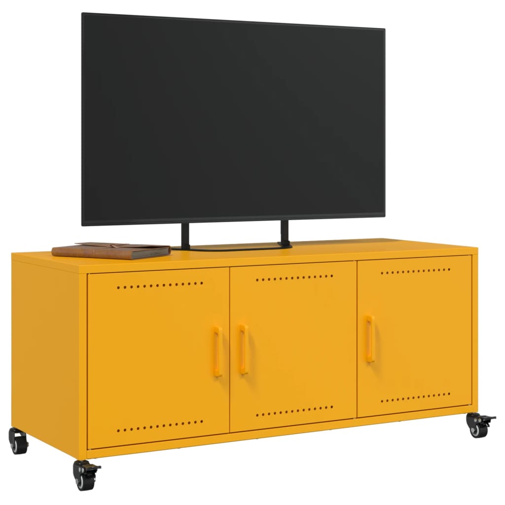 Tv-meubel 100,5x39x43,5 cm staal mosterdgeel Tv-meubels | Creëer jouw Trendy Thuis | Gratis bezorgd & Retour | Trendy.nl