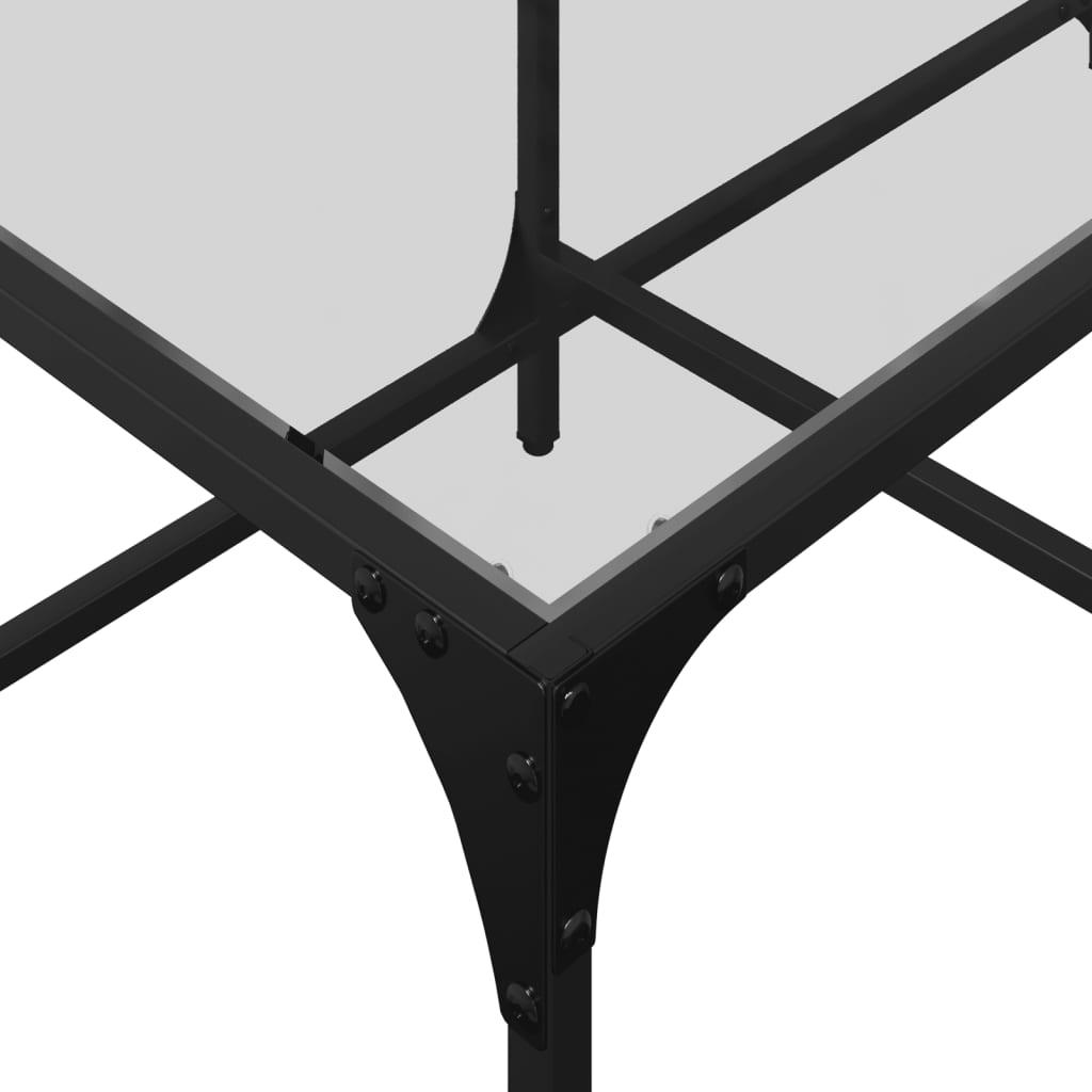 Salontafel met transparant glazen blad 98,5x50x40 cm staal Salontafels | Creëer jouw Trendy Thuis | Gratis bezorgd & Retour | Trendy.nl