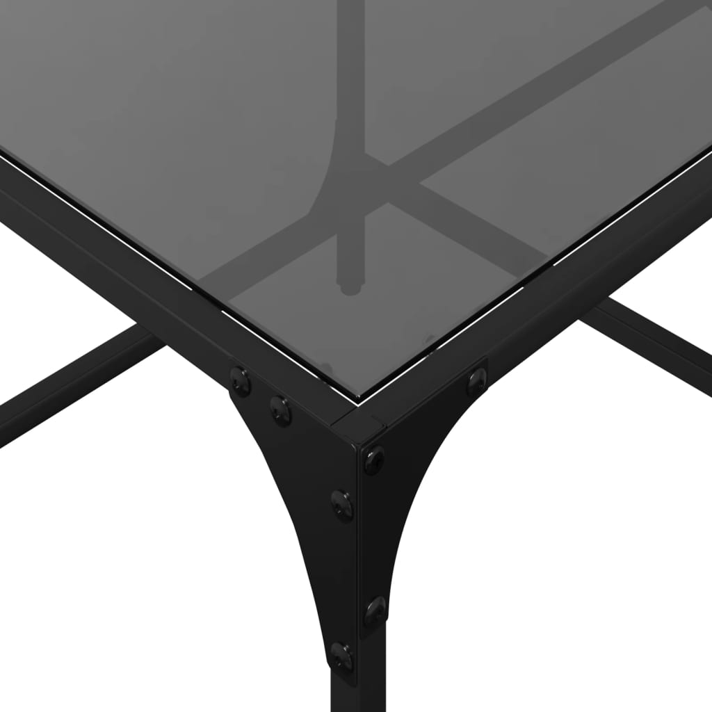 Salontafel met zwart glazen blad 98,5x50x40 cm staal Salontafels | Creëer jouw Trendy Thuis | Gratis bezorgd & Retour | Trendy.nl
