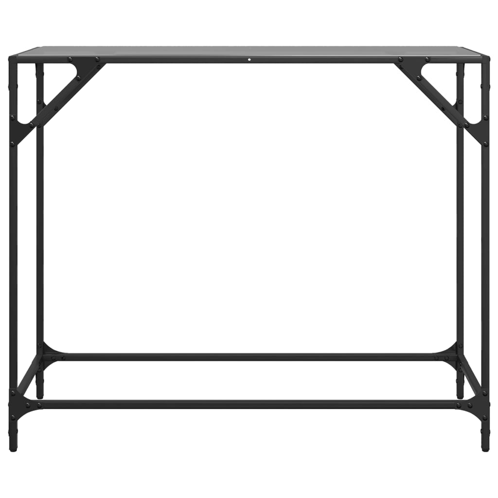 Wandtafel met zwart glazen blad 98x35x81 cm staal Consoletafels | Creëer jouw Trendy Thuis | Gratis bezorgd & Retour | Trendy.nl