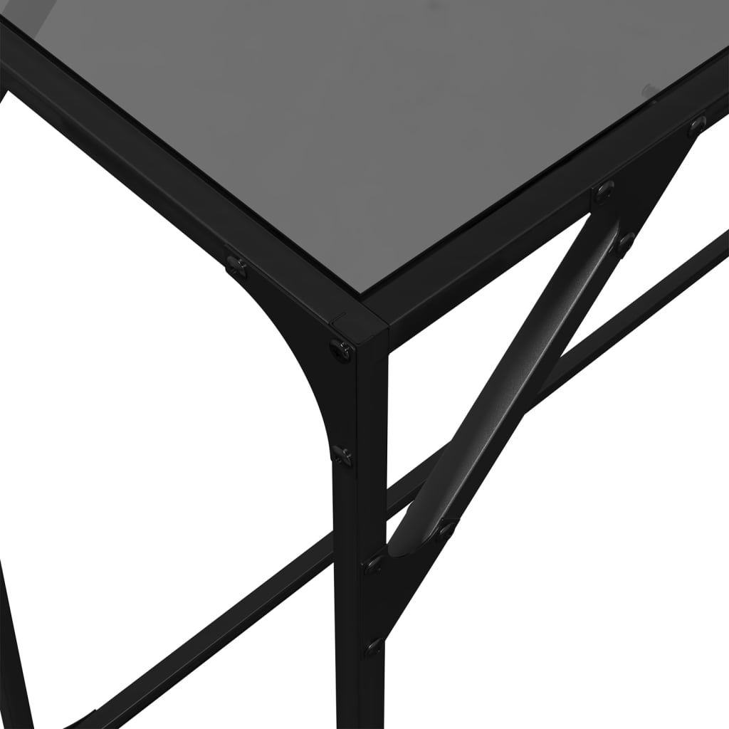 Wandtafel met zwart glazen blad 98x35x81 cm staal Consoletafels | Creëer jouw Trendy Thuis | Gratis bezorgd & Retour | Trendy.nl